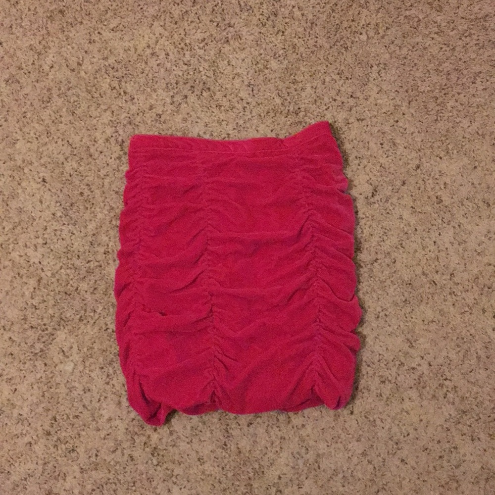 Pink velvet skirt